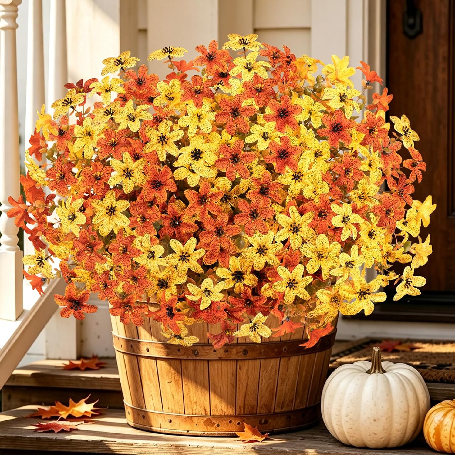 Artificial Fall Mums - 12 Bundles, UV Resistant - Image 10