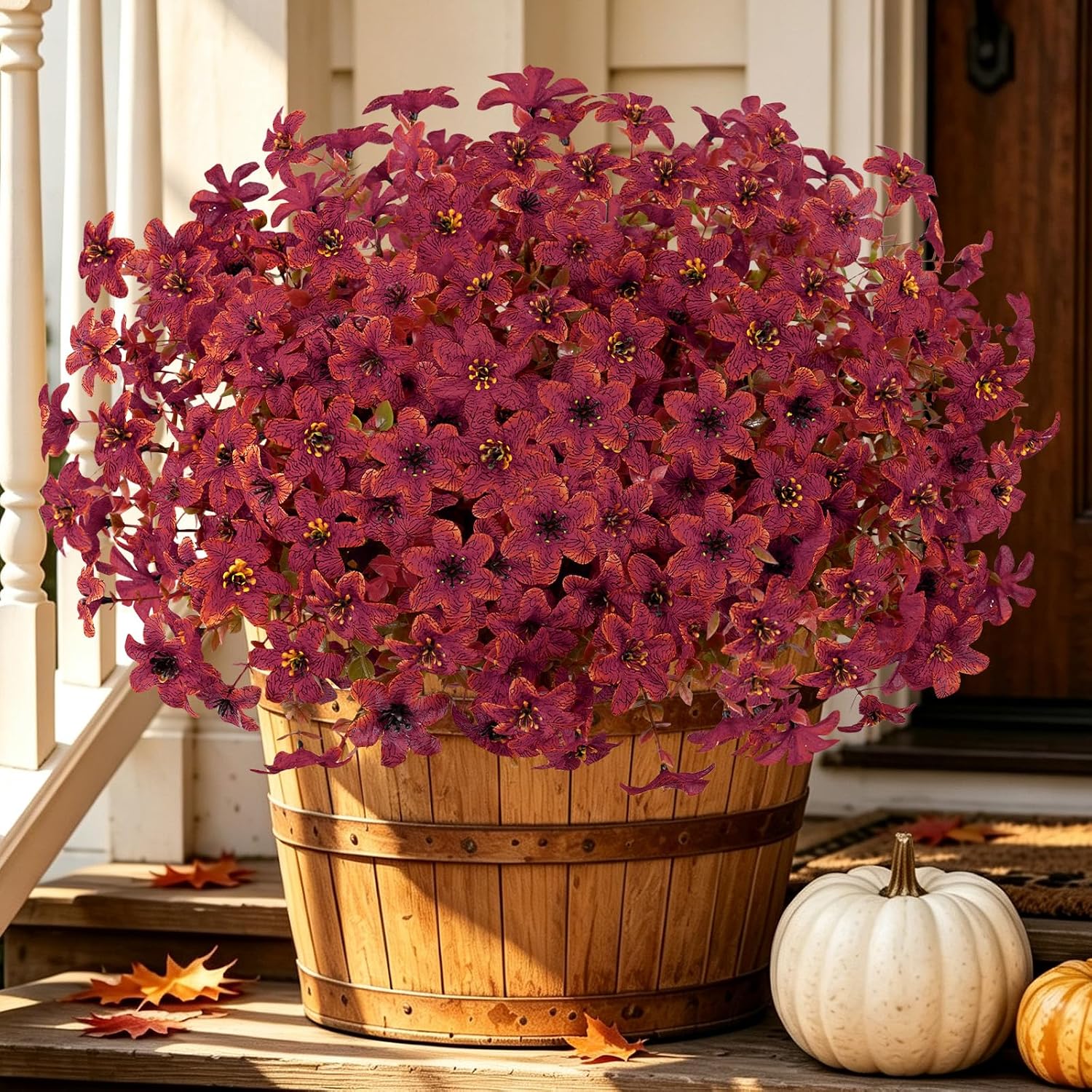 Artificial Fall Mums - 12 Bundles, UV Resistant - Image 13