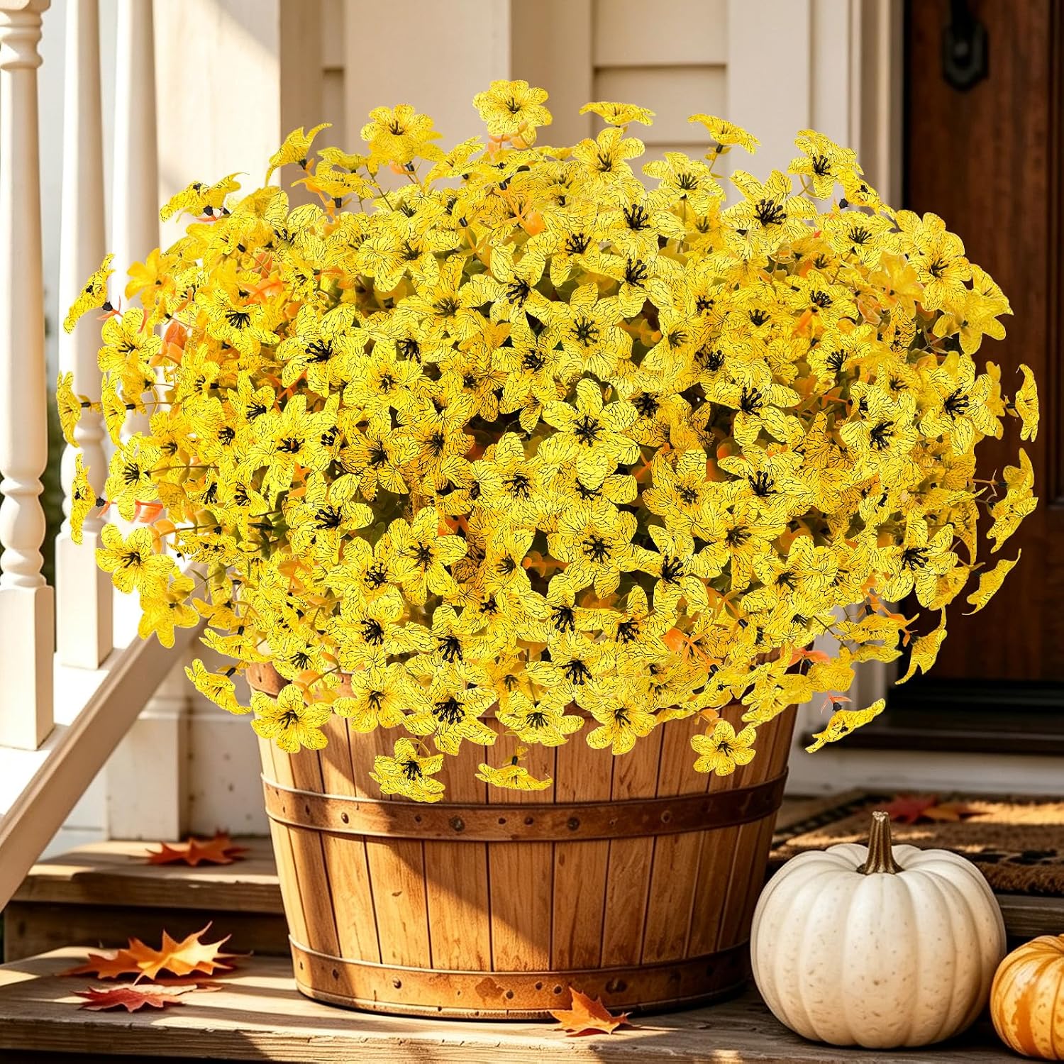 Artificial Fall Mums - 12 Bundles, UV Resistant - Image 14