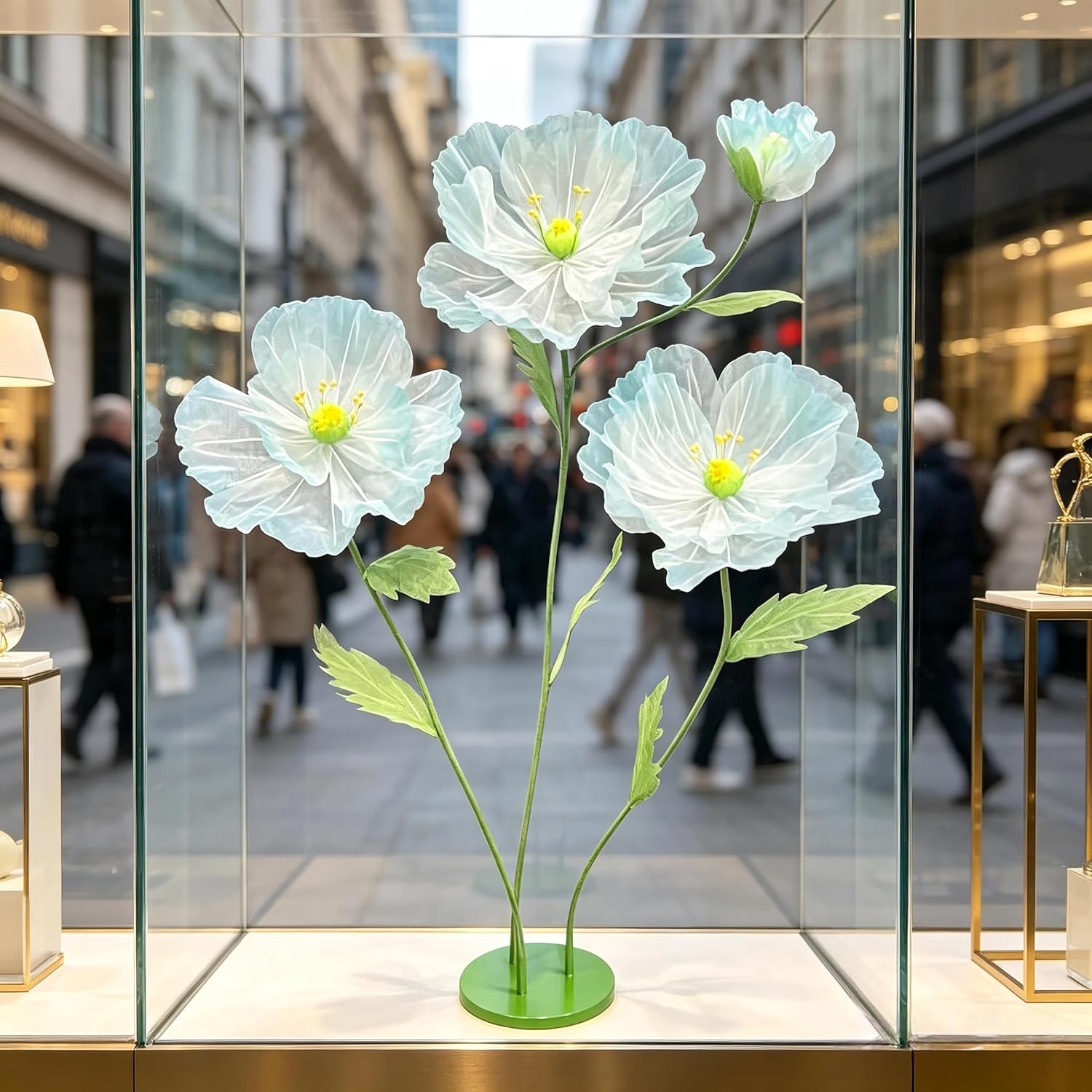 Sheer Aqua Artificial Poppy